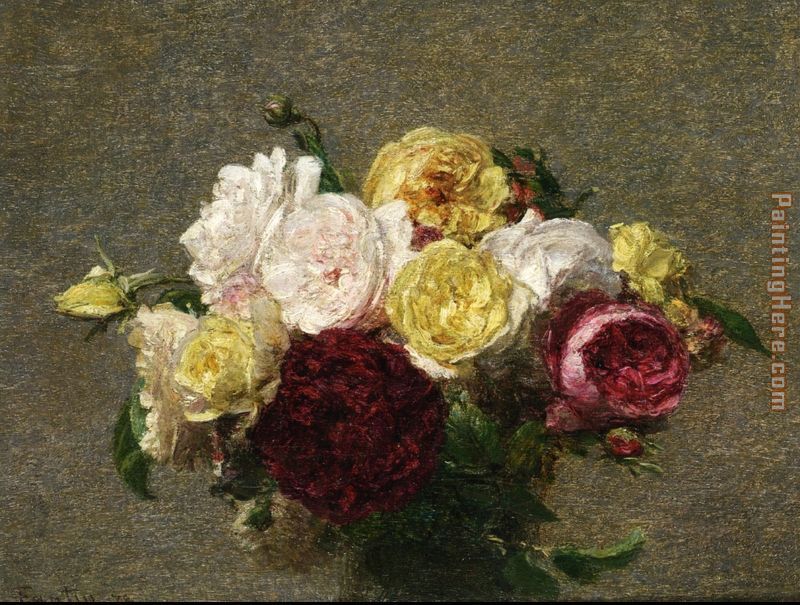 Bouquet of Roses I painting - Henri Fantin-Latour Bouquet of Roses I art painting